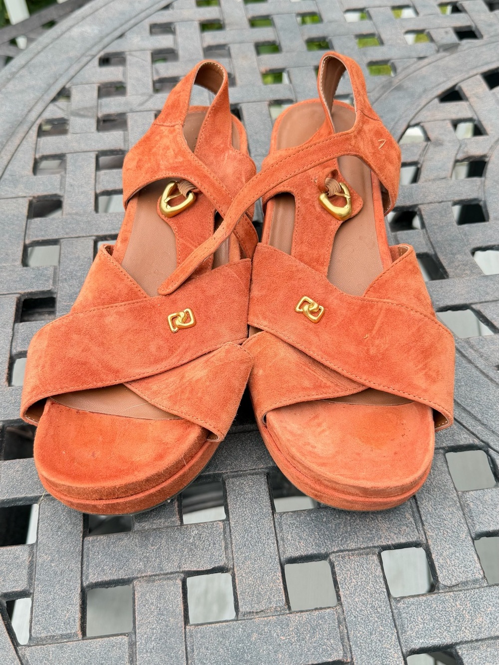 Aerosoles Cora burnt orange faux suede  sandals